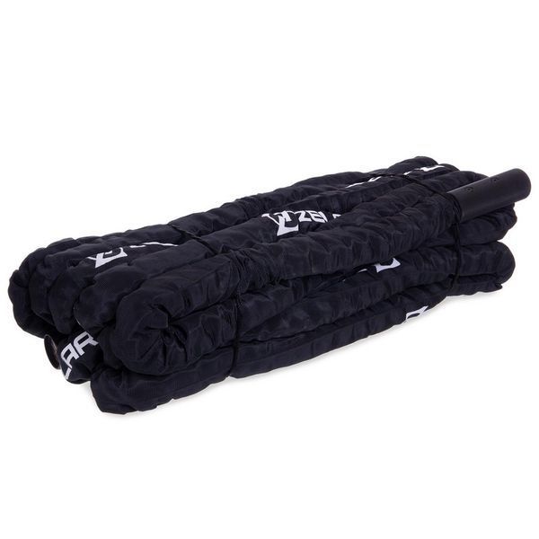 Канат для кросфіту в захисному рукаві Combat Battle Rope Zelart FI-2631-9 9м чорній FI-2631-9 фото