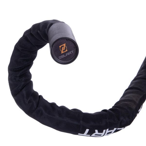 Канат для кросфіту в захисному рукаві Combat Battle Rope Zelart FI-2631-9 9м чорній FI-2631-9 фото
