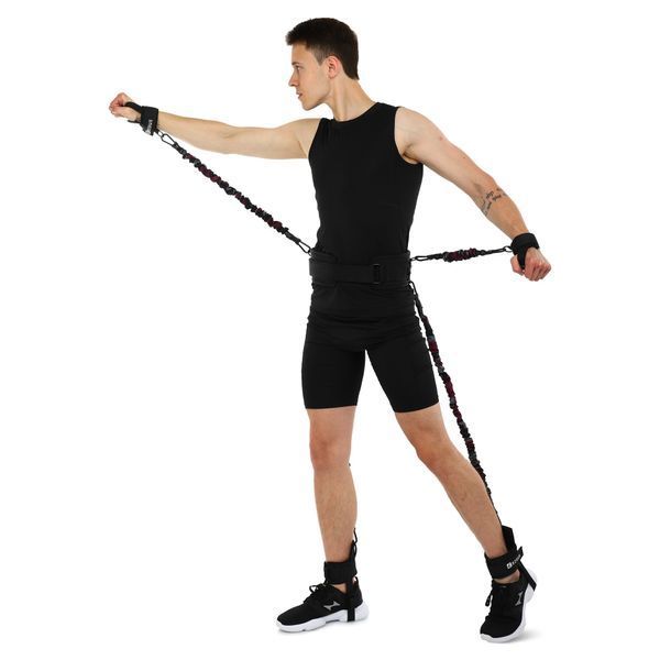 Тренувальна система для швидкісних та силових тренувань EZOUS BOXING RESISTANCE BANDS Q-02 чорний Q-02 фото