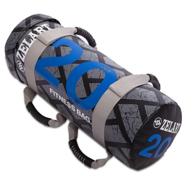 Мішок обтяжувач для функціонального тренінгу Power Bag Zelart FI-0899-20 20кг чорний-синій FI-0899-20 фото