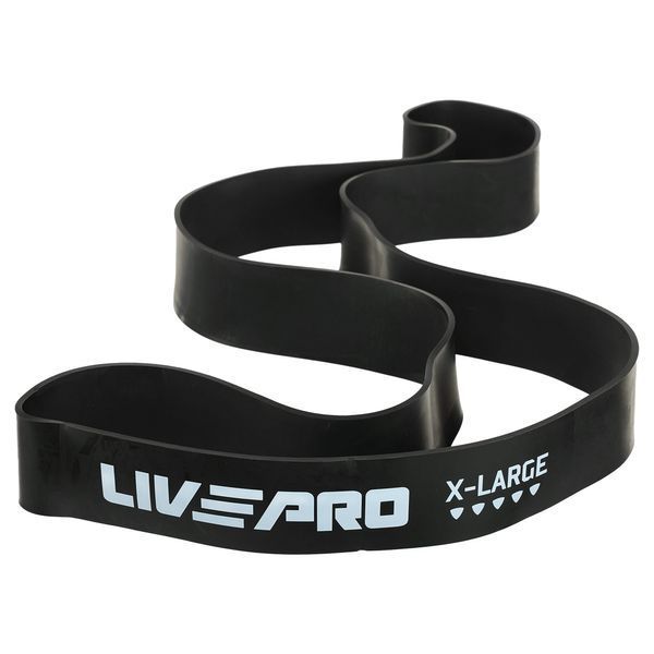 Гума петля для підтягування та тренувань стрічка силова LiveUp SUPER BAND LP8410-XL 39-77кг чорний LP8410-XL фото