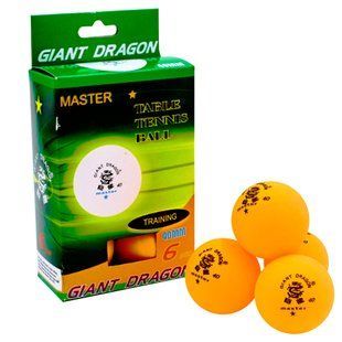 Набір м'ячів для настільного тенісу GIANT DRAGON MASTER MT-5693 1star 6шт помаранчевий MT-5693 фото